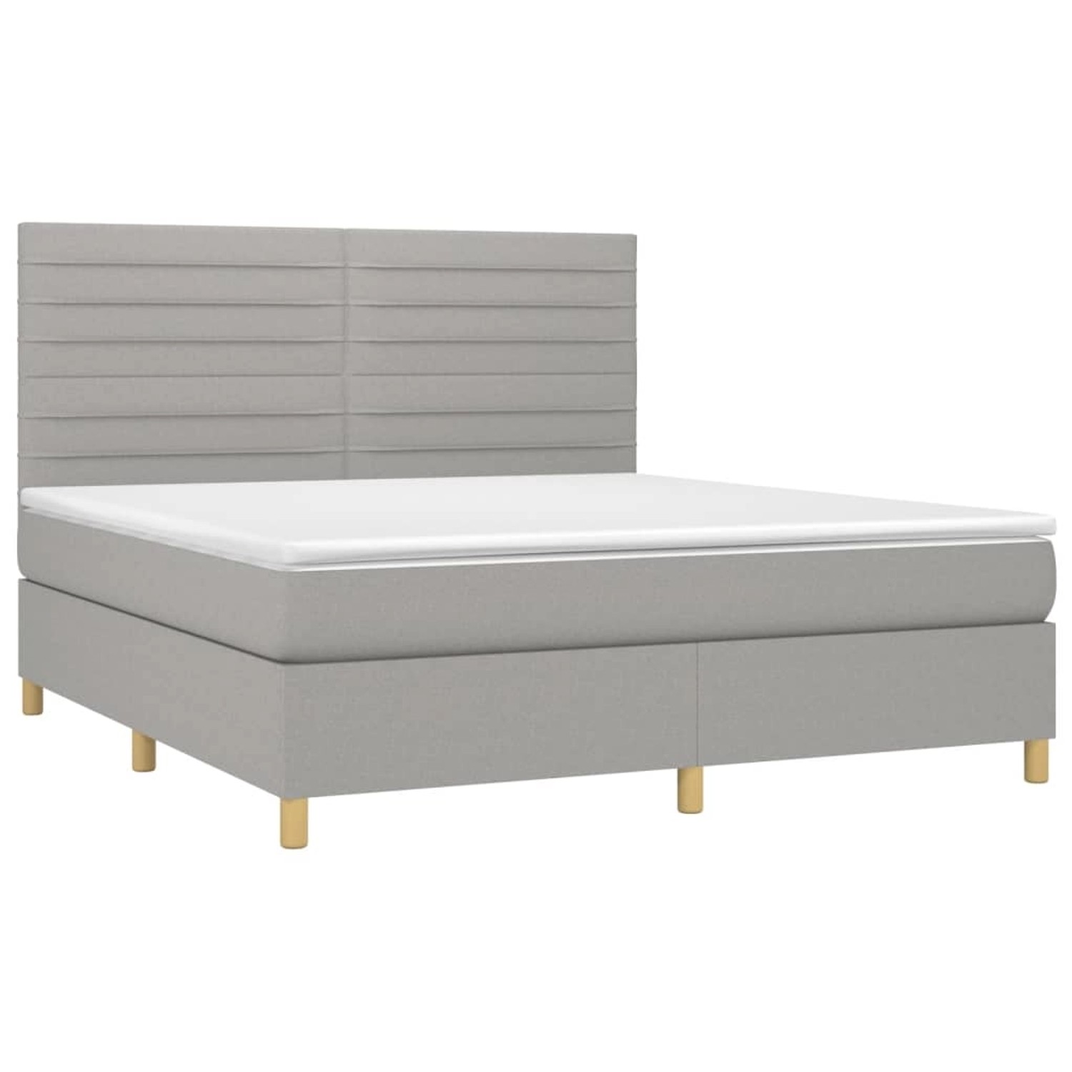 vidaXL Boxspringbett mit Matratze & LED Hellgrau 160x200 cm Stoff 3135525 günstig online kaufen