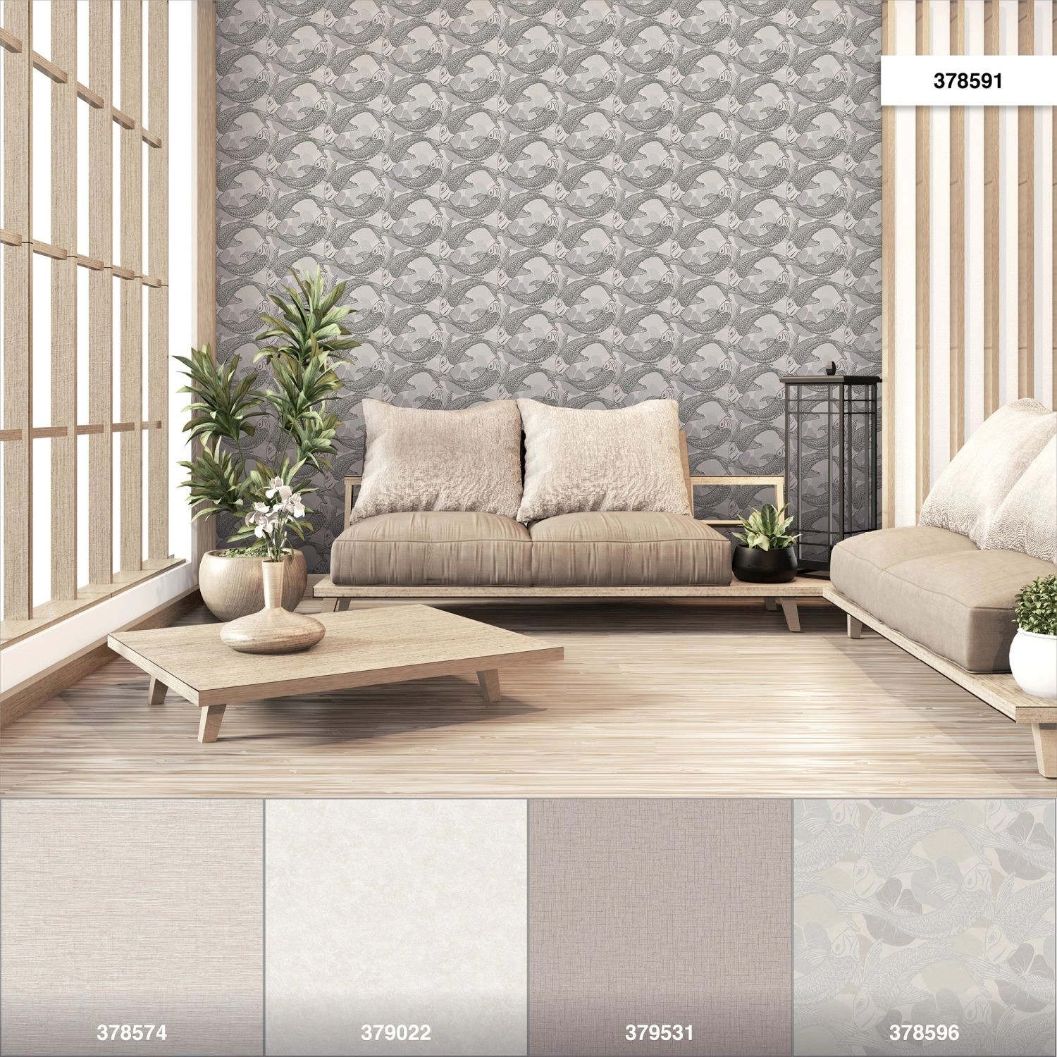 Livingwalls Tapete Fische Grau 53 cm x 10,05 m AS378591 kaufen bei OBI