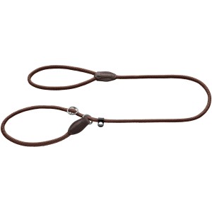 Braune Hunter Retriever-Leine Freestyle, Ø 10 mm x 1,7 m, mit verstellbarer Halsung.