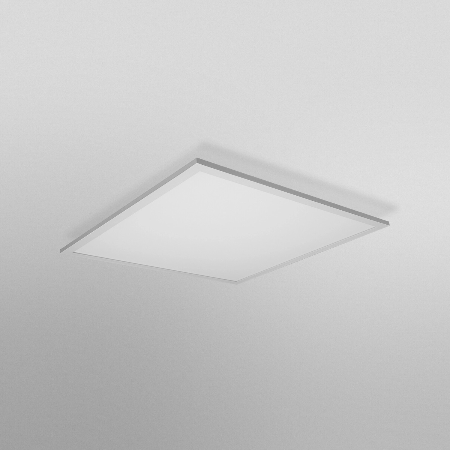 Weißes Ledvance Smart LED-Panel Planon Plus, 60x60 cm, mit Fernbedienung und Backlight.