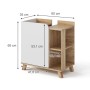 Vicco Waschbeckenunterschrank Karen, Sonoma/Weiß, 60 cm breit, mit Tür und offenen Fächern.