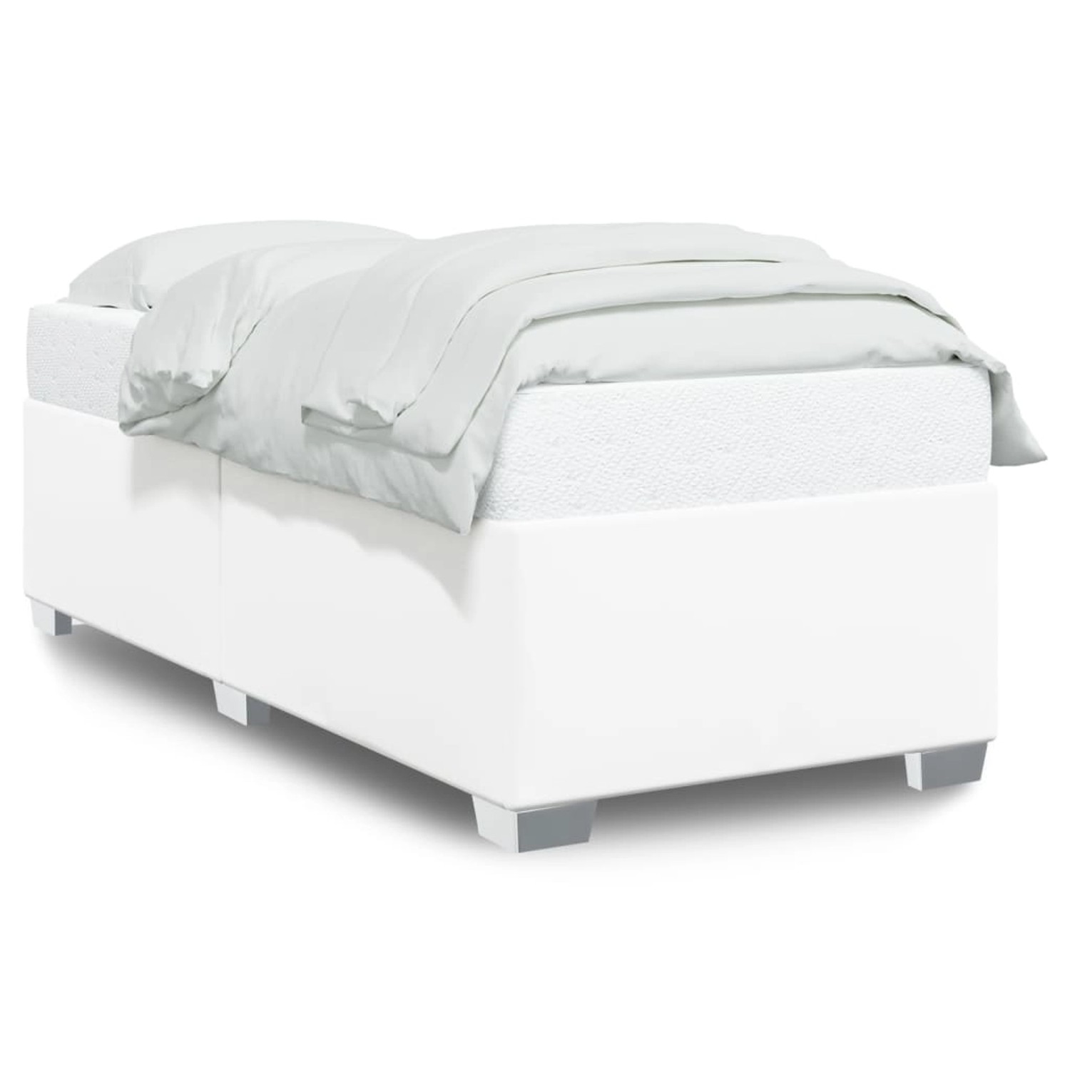 vidaXL Bettgestell Weiß 100x200 cm Kunstleder 3284545 günstig online kaufen