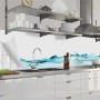 Küchenrückwandfolie Myspotti Wasser, selbstklebend, 280x60 cm, als Spritzschutz in moderner Küche.