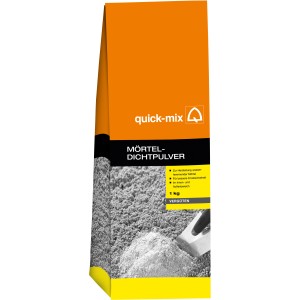 Quick-Mix Mörtel-Dichtpulver 1 kg im Sack, zur Herstellung wasserhemmender Mörtel, Putze und Estriche.