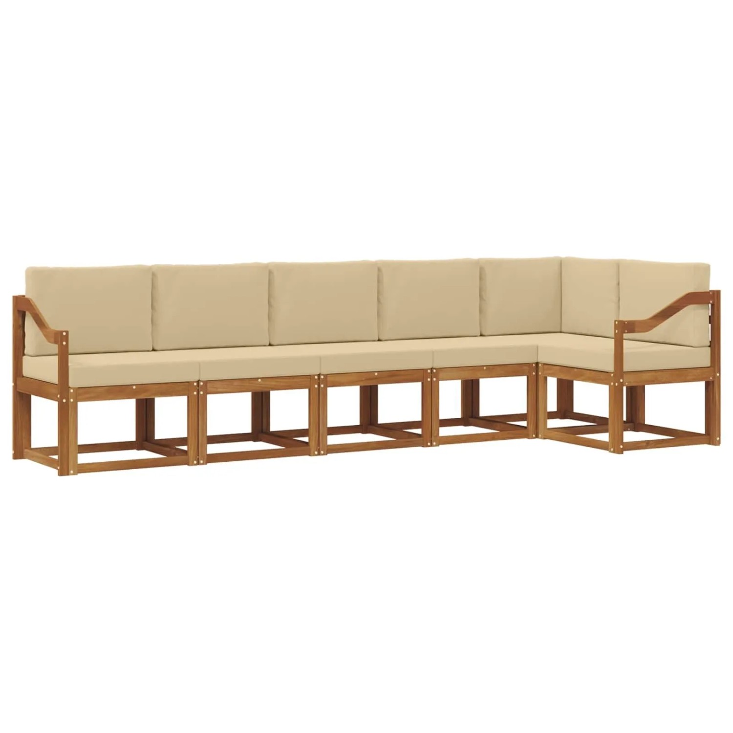 vidaXL Outdoor-Sofagarnitur mit Kissen 6 Stk Natur und Beige 3366481