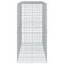 Silberne vidaXL Gabione mit Deckel, 250x100x200 cm, aus Eisendraht für Hochbeete.