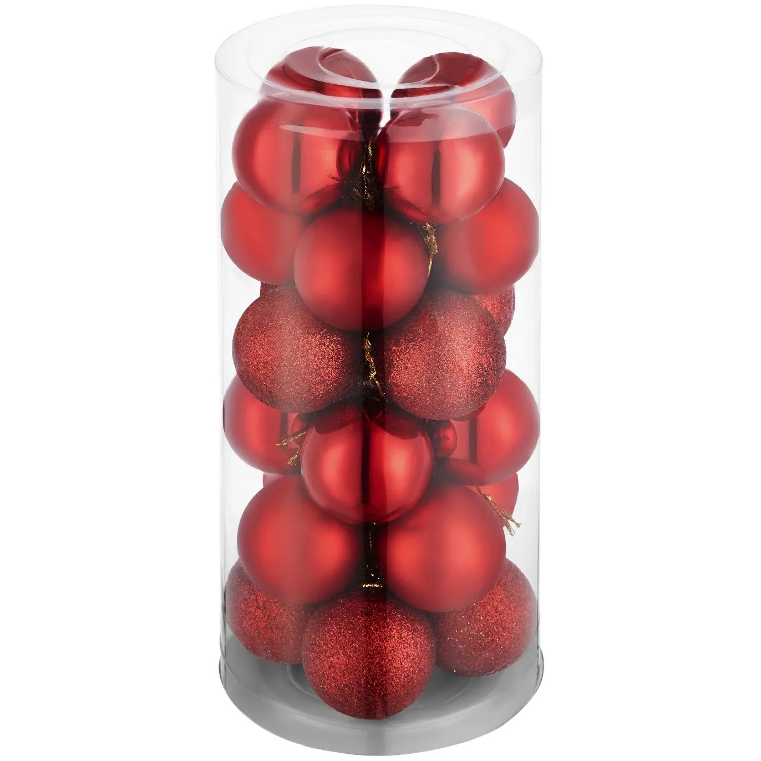 Tectake Weihnachtskugeln 24Er Set In Rot Aus Bruchsicherem Kunststoff 4 X 4 X 4 Cm Rot