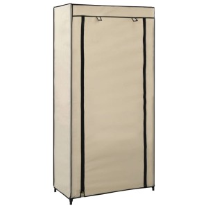 vidaXL Schuhschrank mit Abdeckung Cremeweiß 58 x 28 x 106 cm Stoff 282429