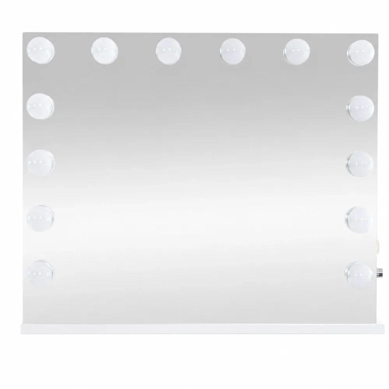 DELUKE Schminkspiegel ELSA mit Licht 80x16x68cm Kunststoff Weiß Hollywood Speigel Kosmetikspiegel Make-Up-Spiegel
