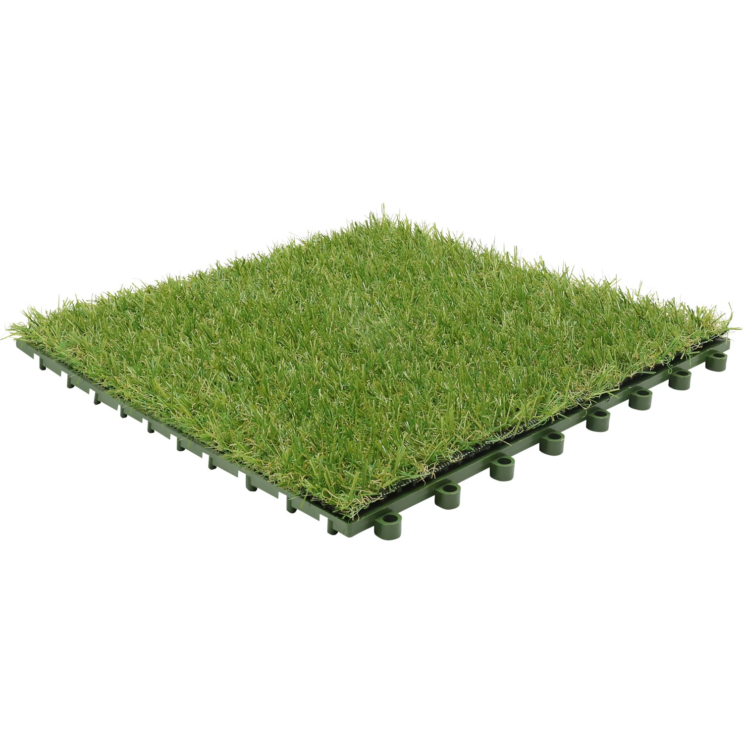 Grüne Grasfliese im 4er-Set, 30x30 cm, für Balkon und Terrasse.