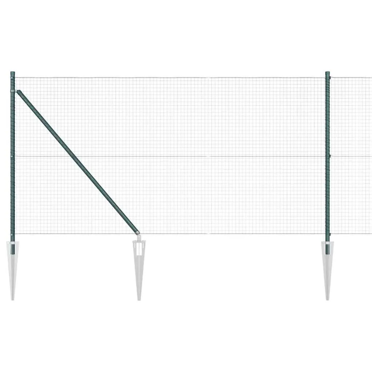 vidaXL Zaunpfosten Grün 10 x 1 m 25 x 25 mm Maschen  Stahl 3352048 günstig online kaufen