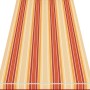 Kassettenmarkise Perform 300x200 cm, silbernes Gestell, rot-orange gestreiftes Tuch.