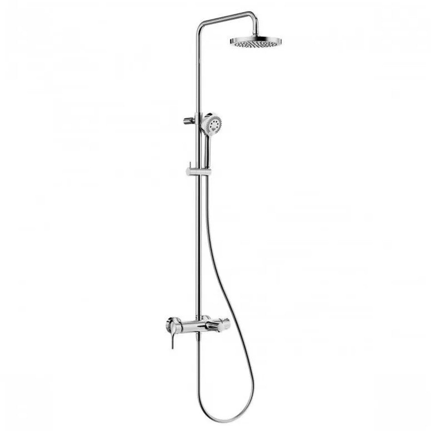 Kludi LOGO Duschsystem mit Wanneneinlauf, Chrom. Kopf- und Handbrause mit Thermostat.