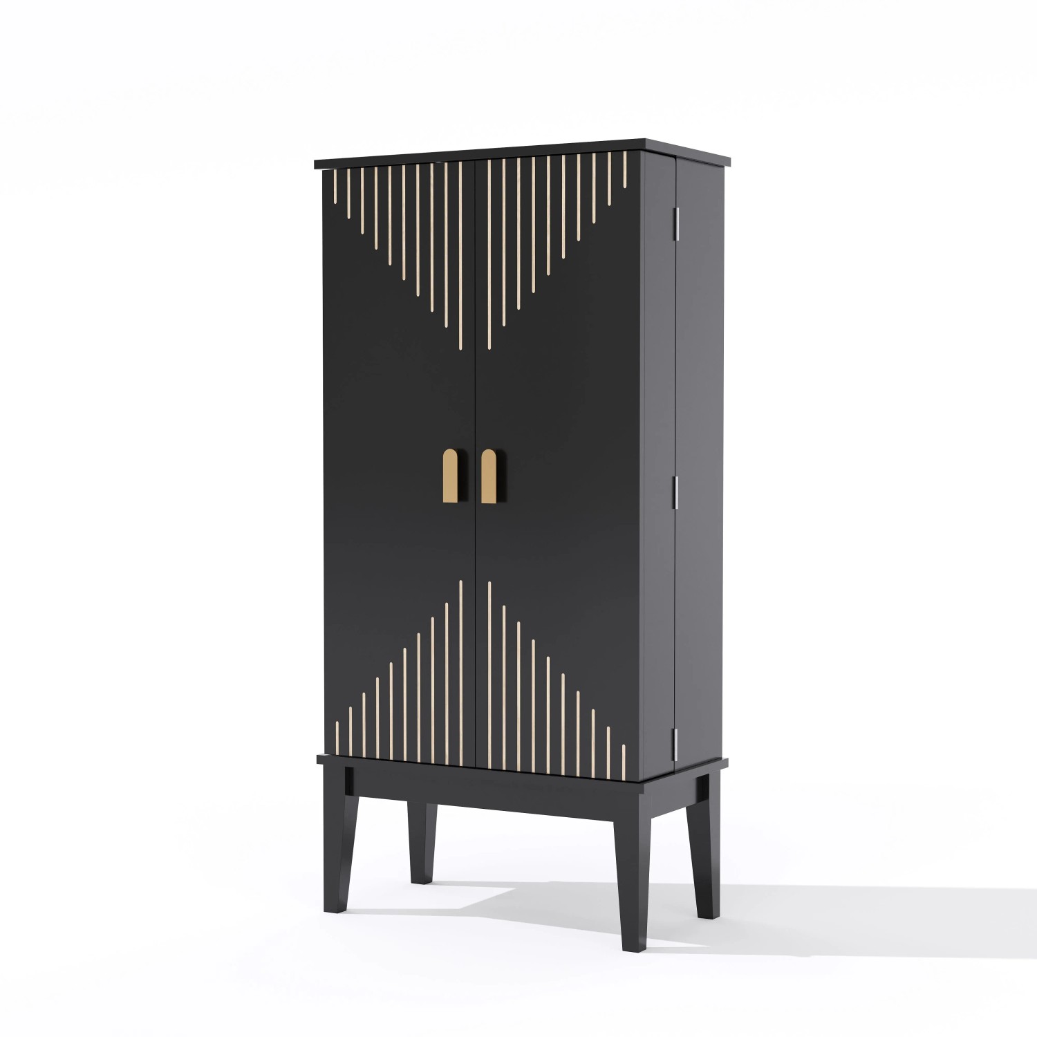 okwish Küchenschrank mit 2 Türen Türablage Sideboard Aufbewahrung Küche 120x59x30cm Schwarz