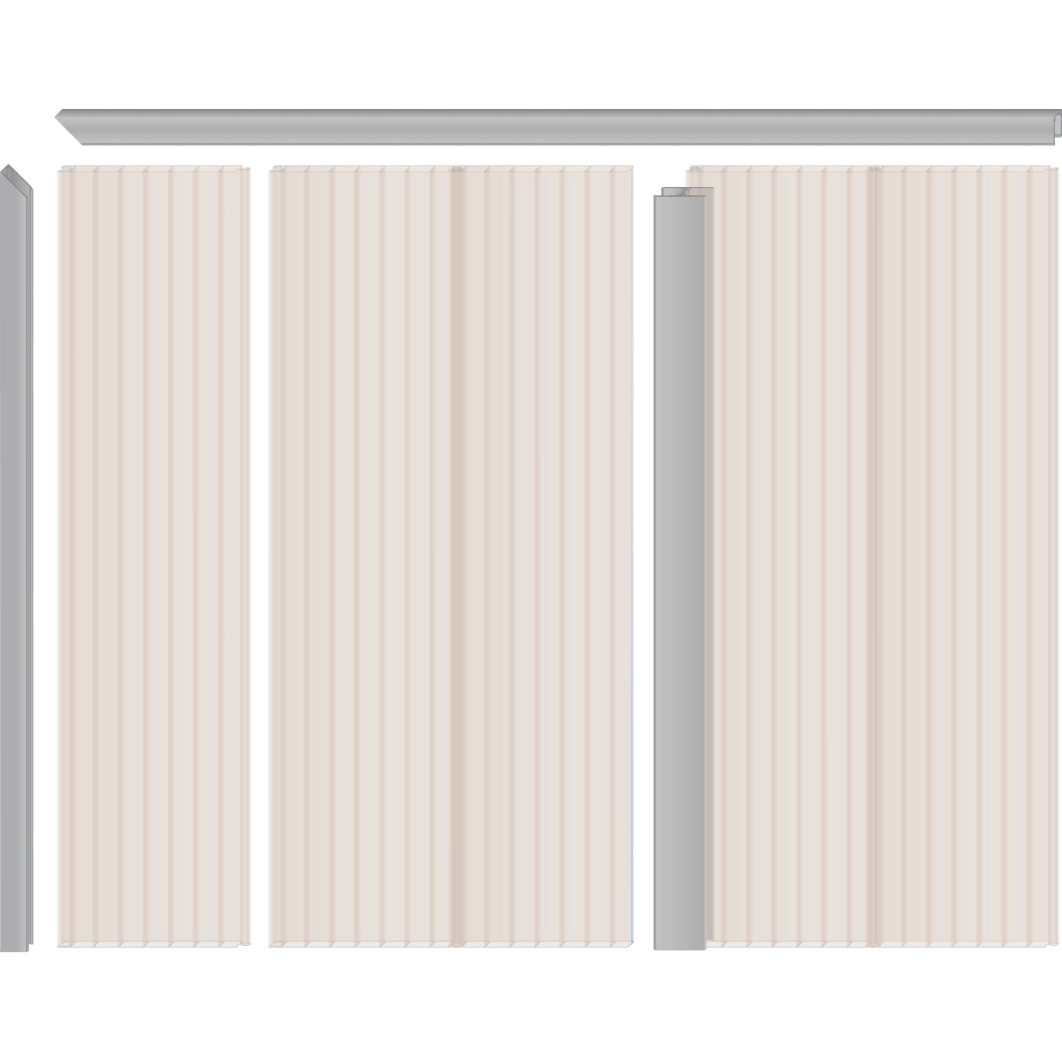 PVC Hohlkammerpaneele in Bronze, 200x20 cm, für Wandverkleidung & Windschutz.