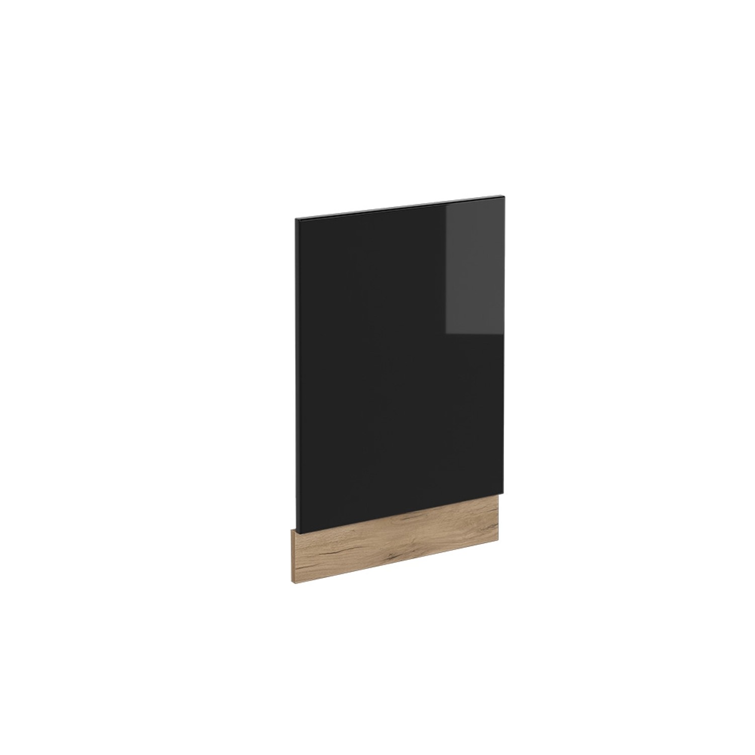 Vicco Frontblende R-Line Schwarz Hochglanz/Goldkraft Eiche 45 cm ohne Arbeitsplatte