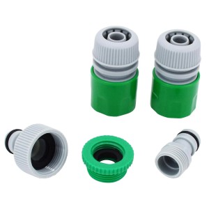 Tifler Gartenschlauch Adapter Set, 4-teilig, für 1/2 Zoll Schläuche und Wasserhähne.