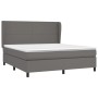 Graues vidaXL Boxspringbett (180x200 cm) mit Kunstlederbezug und Matratze.