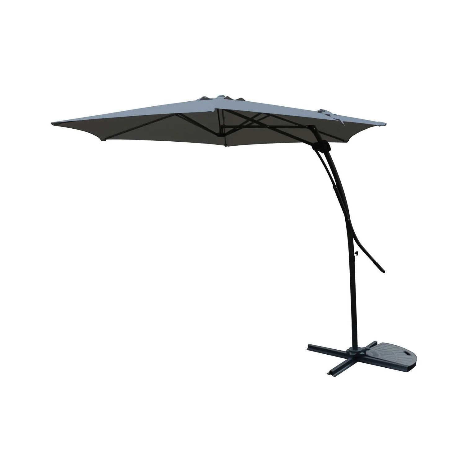 Lex Ampelschirm Sonnenschirm 3,5m Gartenschirm Push Up Aanthrazit inkl Kreuzfuss