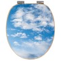 Banjado WC-Sitz aus Bambus mit Wolken-Motiv und Absenkautomatik.