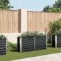 Anthrazitfarbenes furnicato Garten-Hochbeet aus verzinktem Stahl, 160x40x77 cm.