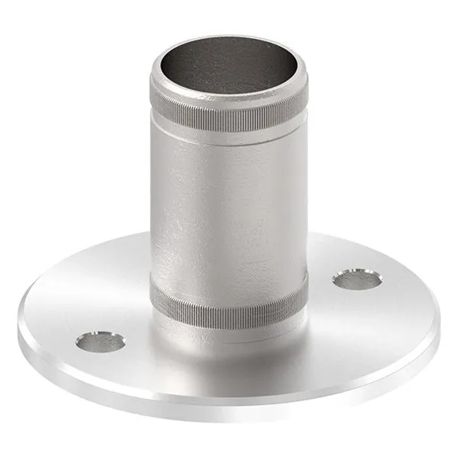 FeNau Wand Und Bodenanker Mit Rändelung Maße Ø 100x6mm Für Rohr Ø 42,4x2,6 mm V2A