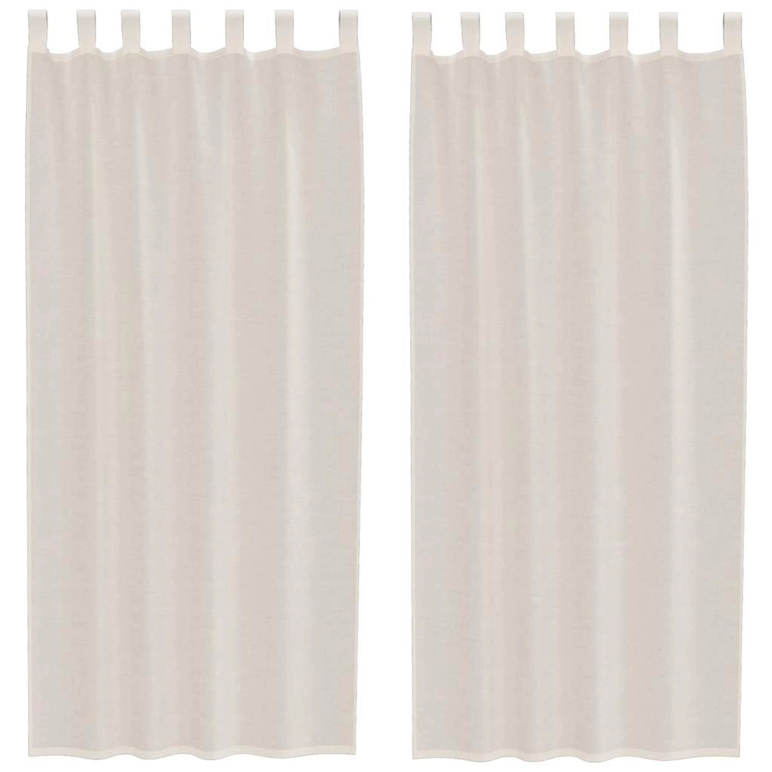 vidaXL Voile Vorhänge mit Lasche 2 Stk Creme 4102268 günstig online kaufen