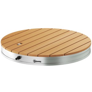 Outsunny Bodendusche aus Acryl und Aluminium mit Naturholz-Optik, Ø70,5cm.