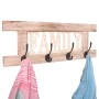 MCW Wandgarderobe C60 Family im Shabby-Look, naturbraun mit 4 Haken.