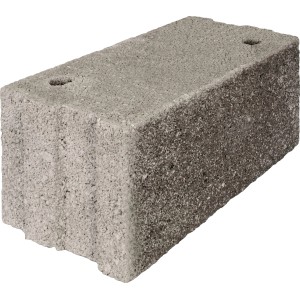Grauer Bims Hohlblockstein HBL 16 DF, 49,7x24x23,8 cm, für Mauerarbeiten.
