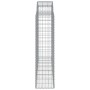 vidaXL Gabionen mit Hochbogen, 11er Set, 200x50x160/180cm, aus verzinktem Eisen.