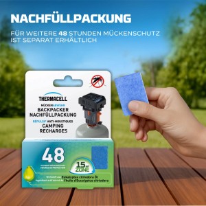 Thermacell Backpacker Mückenabwehr Nachfüllpackung mit Wirkstoffplättchen für 48 Stunden Schutz.