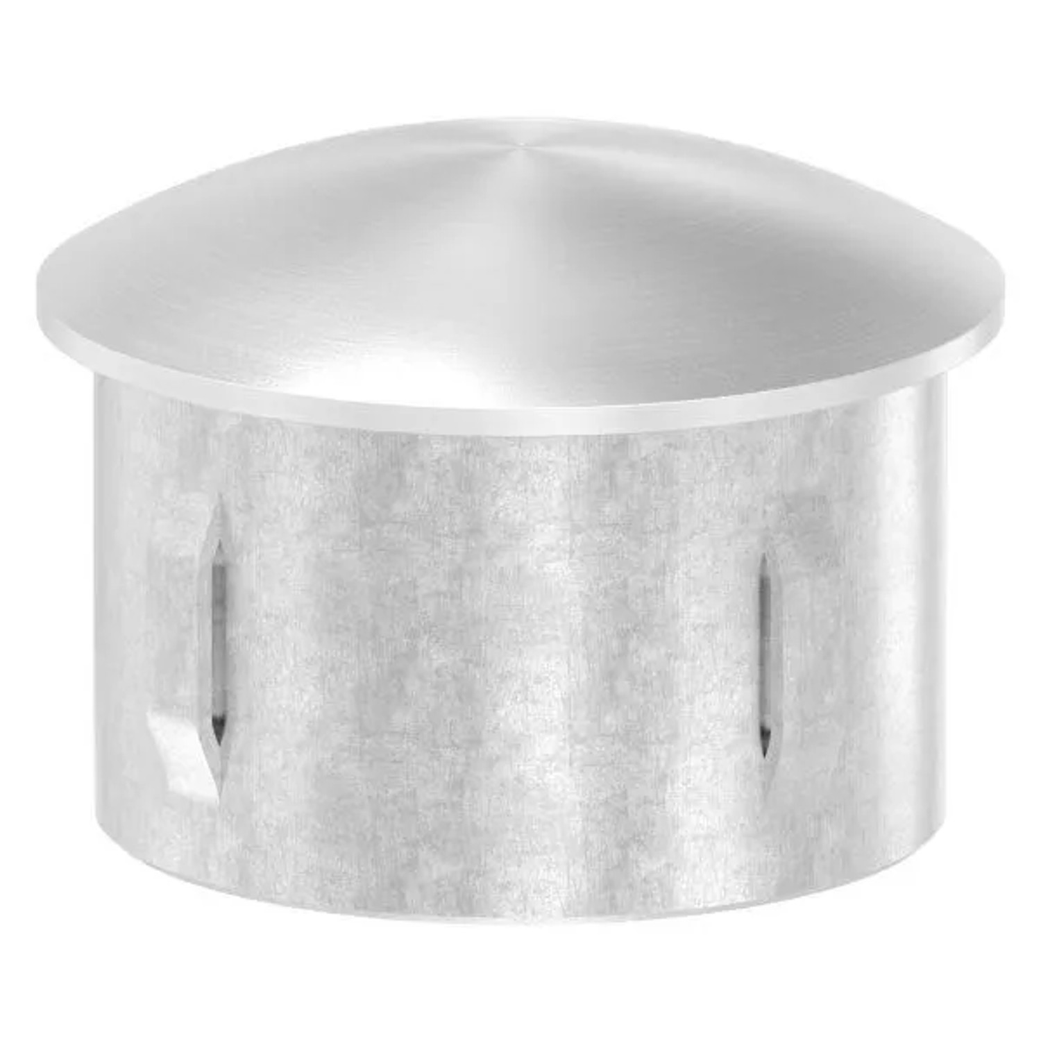 FeNau Einsteckkappe Edelstahl V2A Ø 48,3 mm Für Rohr 2,0-2,5 mm Gewölbt Mit Nasen