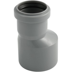 Marley HT-Übergangsrohr DN 90/50, exzentrisch, für Abwasserleitungen im Gebäude, staubgrau.