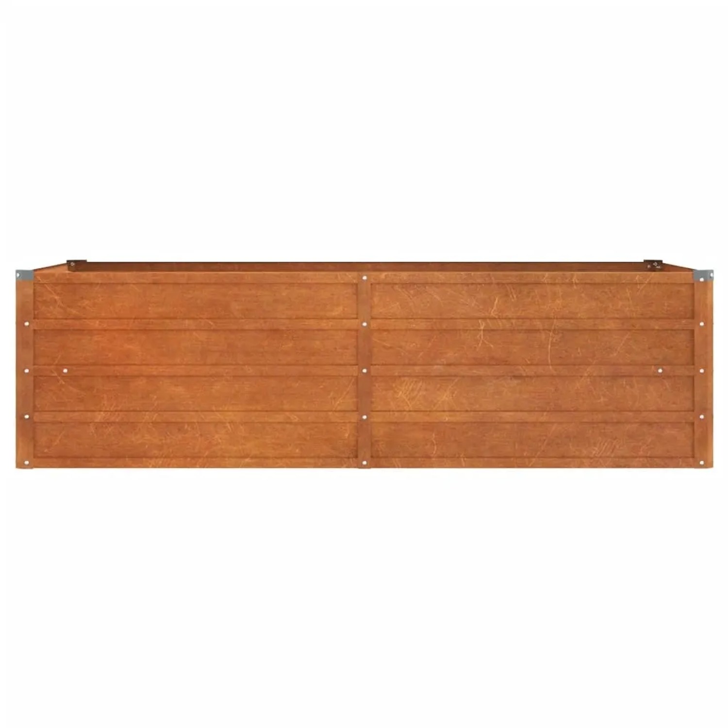Rechteckiges, rostfarbenes vidaXL Hochbeet (160x80x45 cm) aus Cortenstahl.