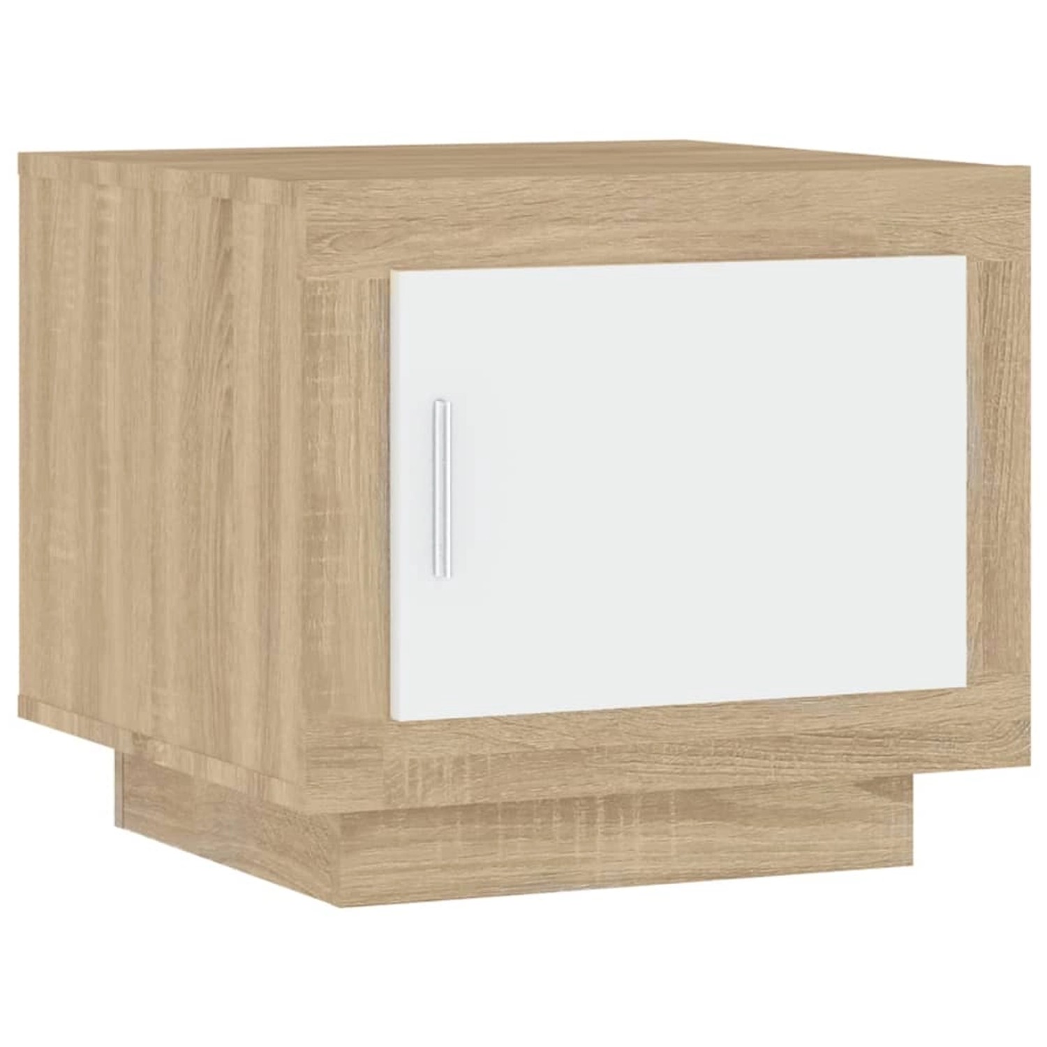 vidaXL Couchtisch Weiß und Sonoma-Eiche 51x50x45 cm Holzwerkstoff 811804 günstig online kaufen