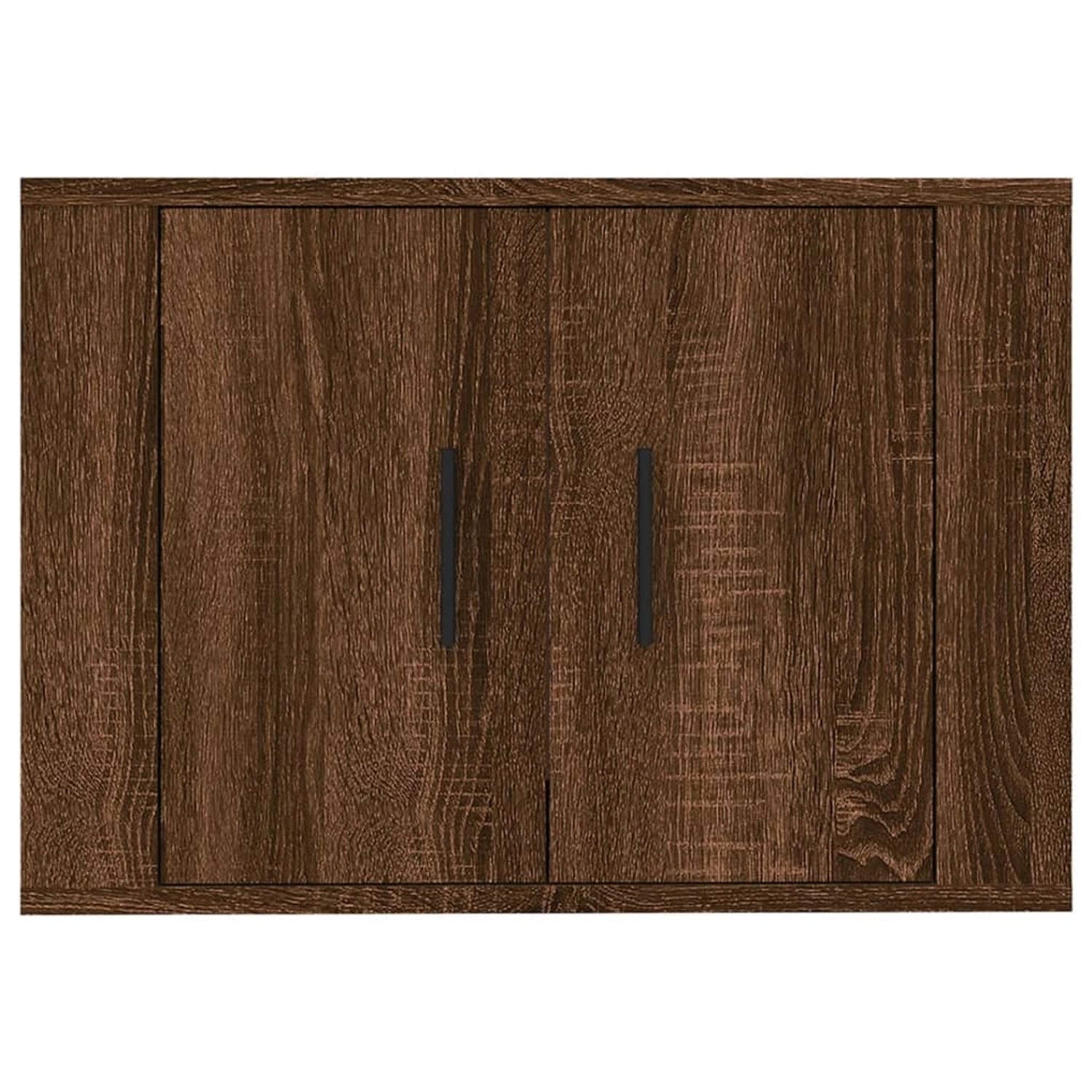 VidaXL TV-Wandschrank in Braun Eichen-Optik mit zwei Türen und schwarzen Griffen.