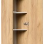 Posseik Hochschrank Levana, Eiche Gold, offene Tür mit Einlegeböden. Bad-Einbauschrank.