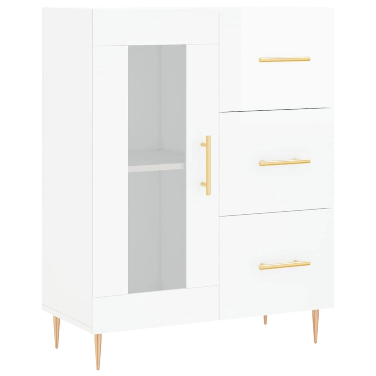 vidaXL Sideboard Hochglanz-Weiß 69,5x34x90 cm Holzwerkstoff 828030 günstig online kaufen