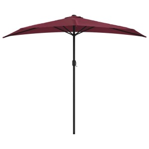 vidaXL Balkon-Sonnenschirm Alu-Mast Bordeauxrot 270x144x222cm Halbrund 312498