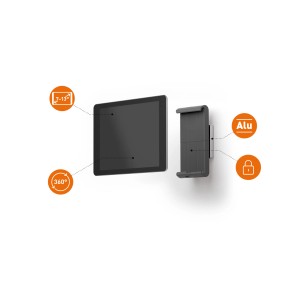 Durable Tablet Wandhalterung, silber/anthrazit, mit Diebstahlsicherung für 7-13 Zoll Tablets.