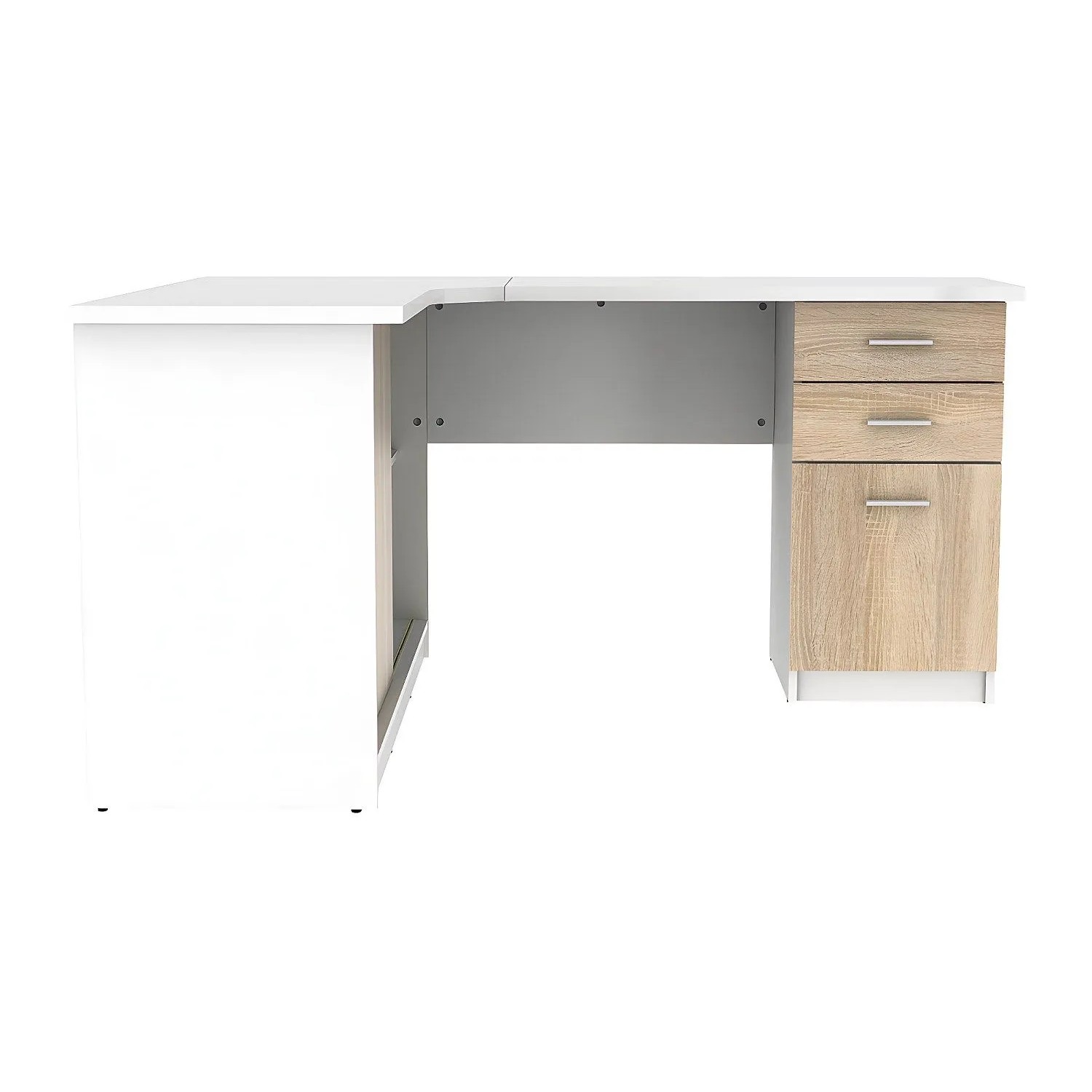 Vente-unique Schreibtisch Norwy Naturfarben Hell  Weiß 150 cm