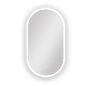 Aica Sanitär Badspiegel Rennbahn 50x90 cm mit LED-Beleuchtung