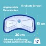 Amapool Pool-Bodensauger, schwere Ausführung, blau/weiß, mit Borsten und Gummilippen.
