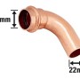 Kupfer Press-Bogen, 22 mm Durchmesser, 90 Grad Winkel für Kupferrohr-Installationen.