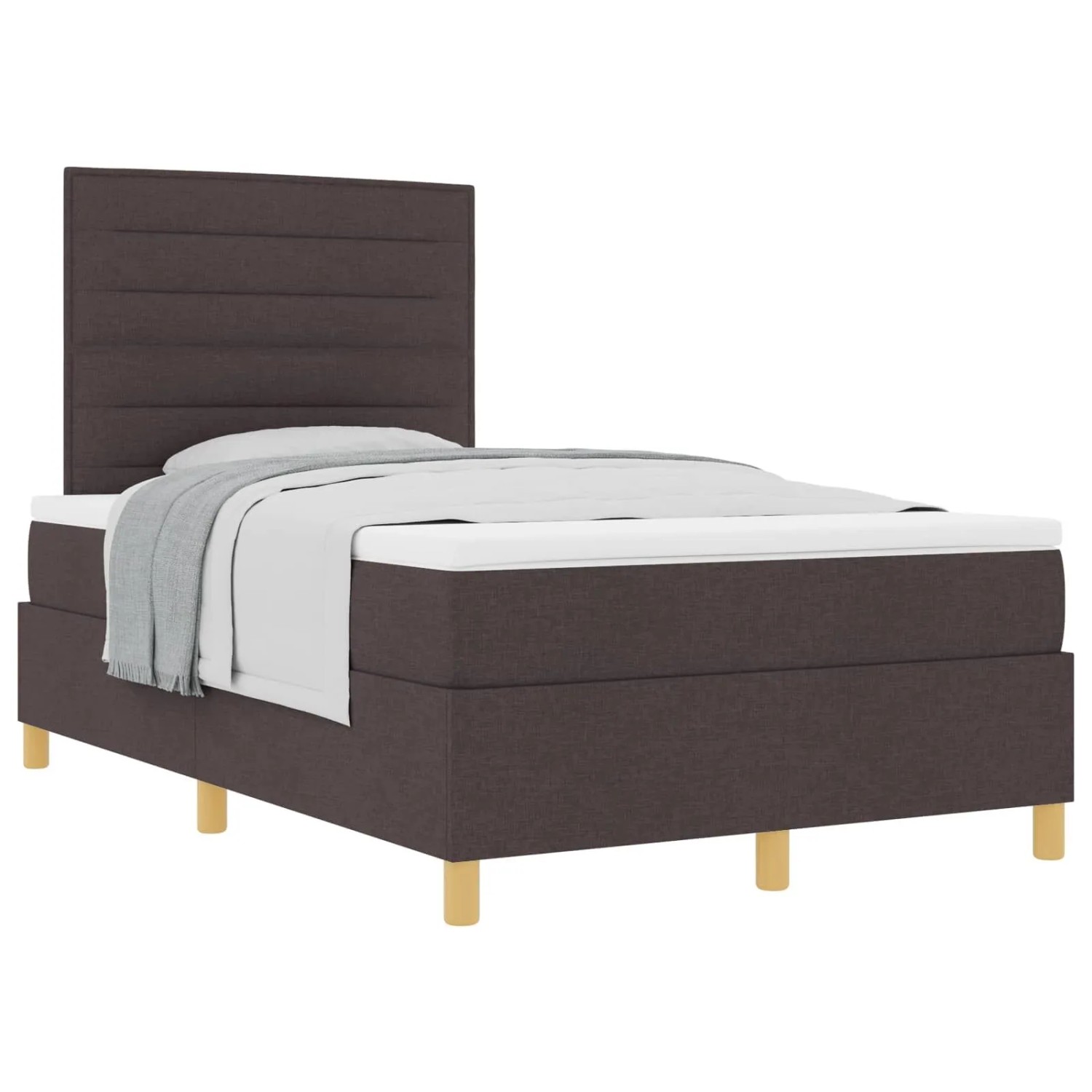 vidaXL Boxspringbett mit Matratze Dunkelbraun 120 x 190 cm Stoff 3339528