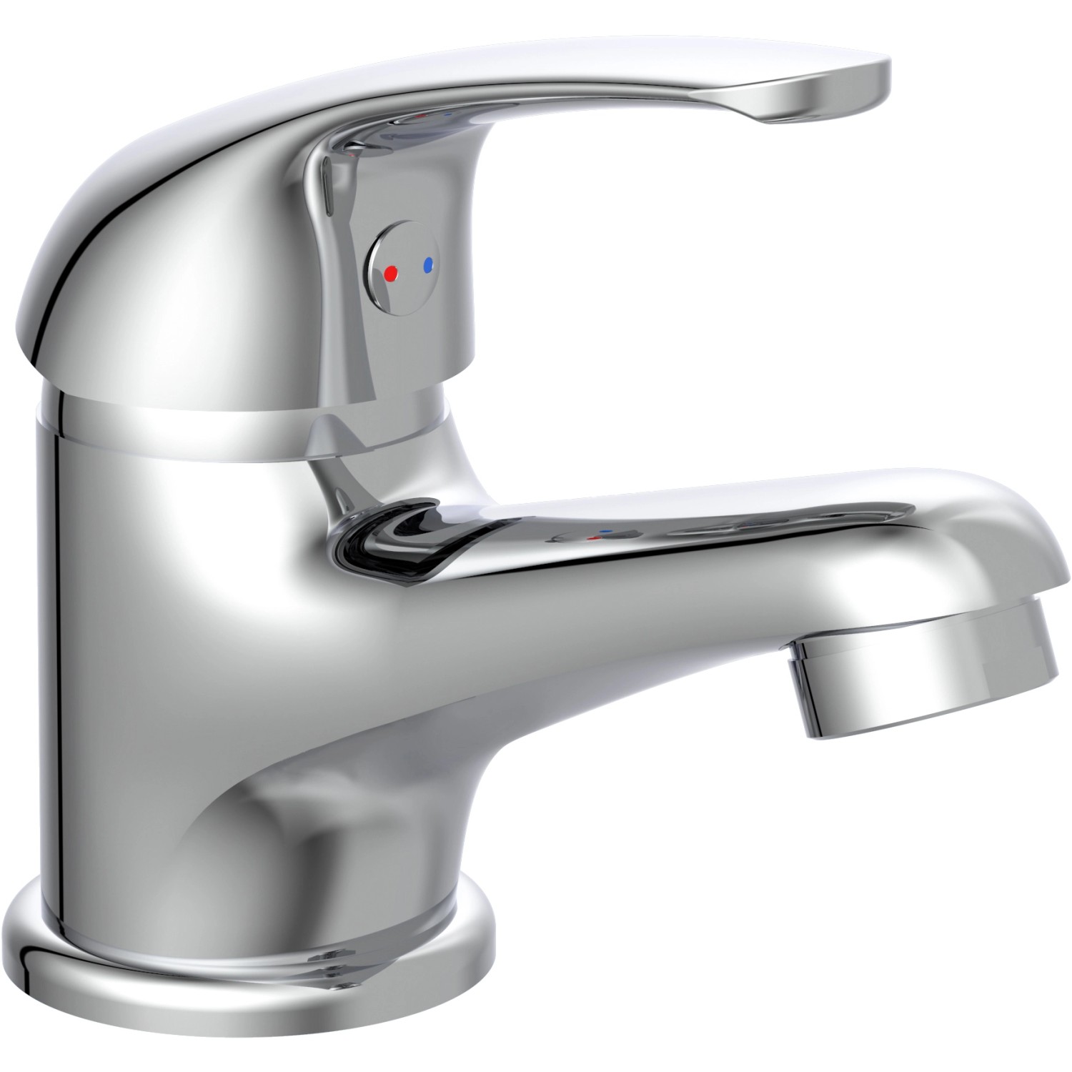 Chromfarbene Einhebelmischer-Waschbeckenarmatur Athos Plus für das Badezimmer.