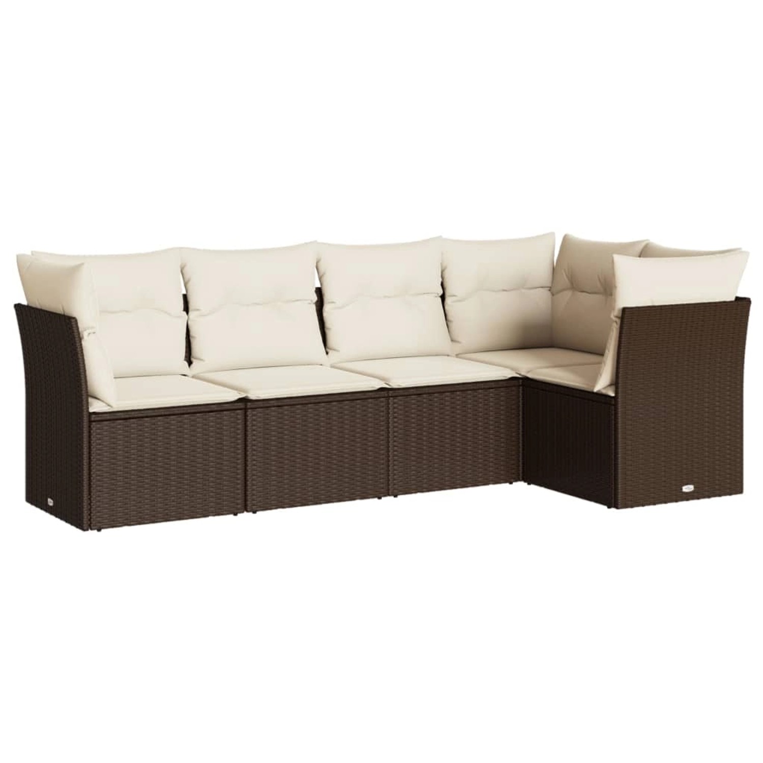 vidaXL 5-Tlg Garten-Sofagarnitur mit Kissen Braun Poly Rattan 3249442 günstig online kaufen
