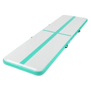 Aufblasbare ECD Germany Airtrack Gymnastikmatte, 400x100x10cm, mintgrün, für Sport & Fitness.