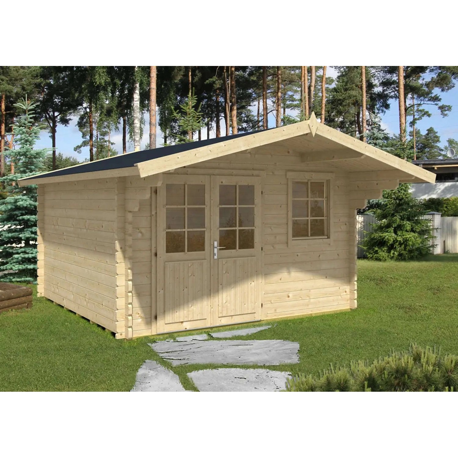 Alpholz Gartenhaus Erki-44 Satteldach Tauchimprägniert 394 cm x 500 cm günstig online kaufen